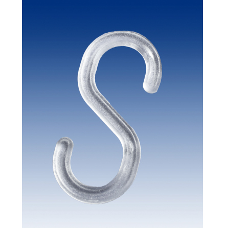 S-Hook clear plastic 55 mm