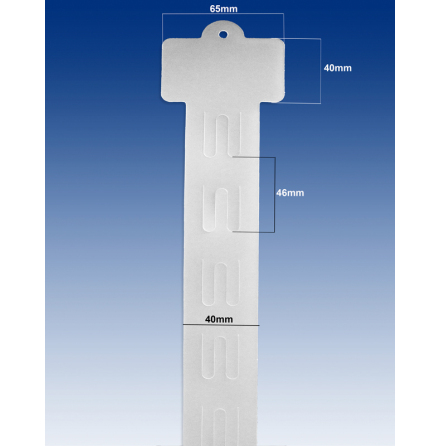 Display strip 600mm with header, 12 hooks