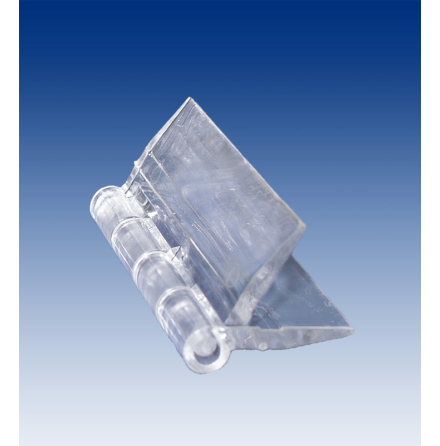 Clear plastic hinge