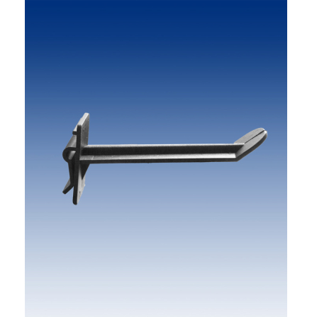 Double hook, black, for holes 10 x 19mm